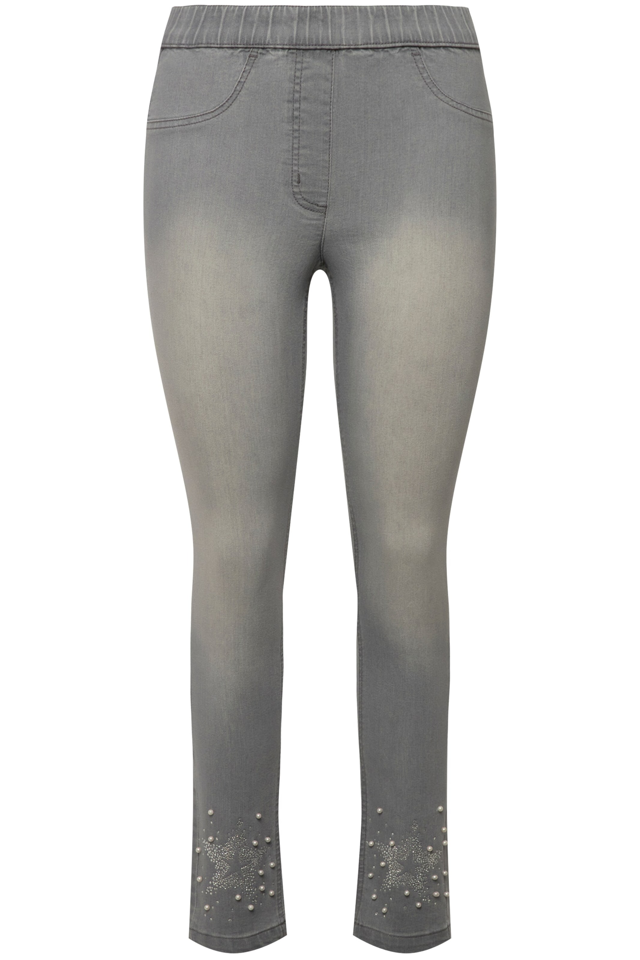 MIAMODA Slimfit Jeggings in Grijs: voorkant