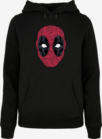 Sweat-shirt 'Deadpool - Head Of Roses' ABSOLUTE CULT en noir : devant