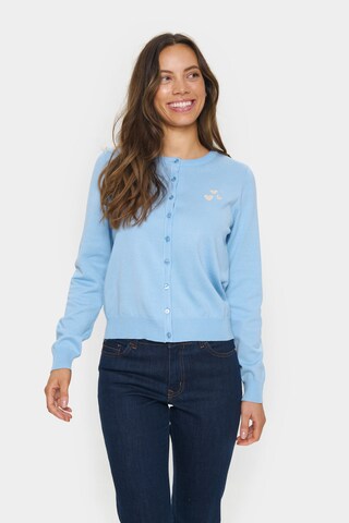 SAINT TROPEZ Knit cardigan 'Valentina' in Blue: front