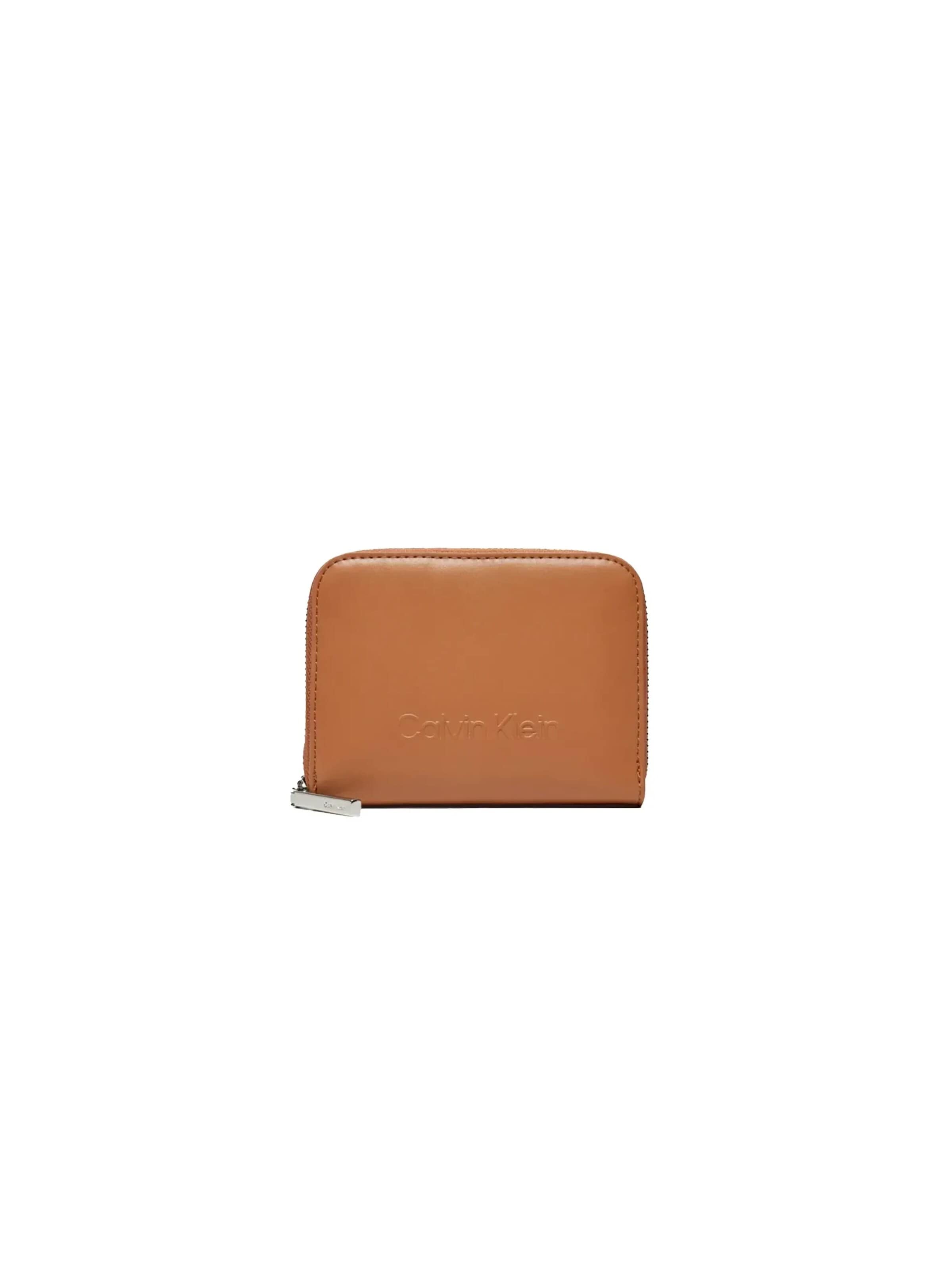 Calvin Klein Wallet 'Embossed' in Brown: front