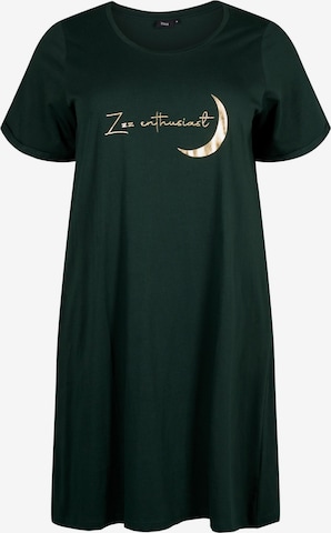 Zizzi - Camisola de pijama 'Mally' em verde: frente