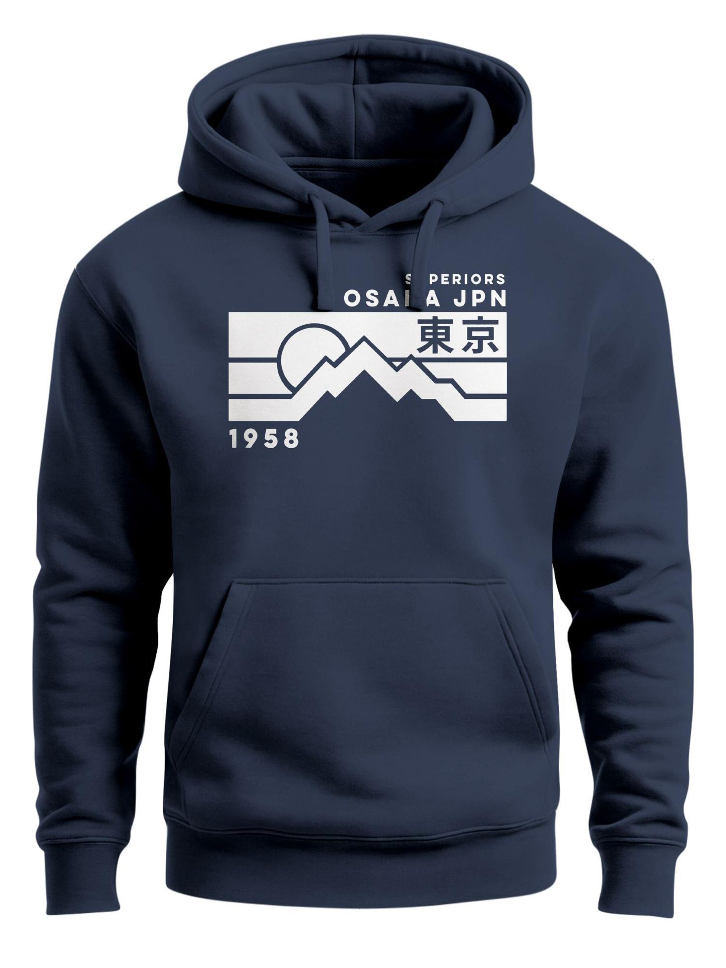 Neverless Sweatshirt 'Osaka Retro'‌‌‌‌ in Blau: Vorderseite