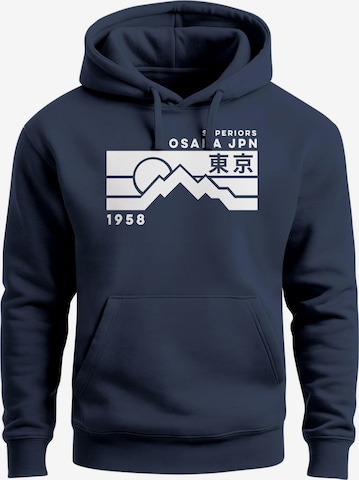 Neverless Sweatshirt 'Osaka Retro' in Blau: Vorderseite