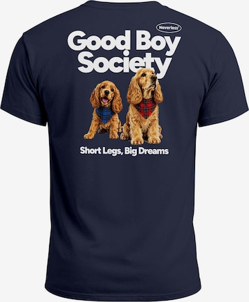 Neverless Shirt 'Good Boy Society' in Blue: front