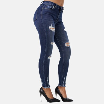 Coupe slim Jean Elara en bleu
