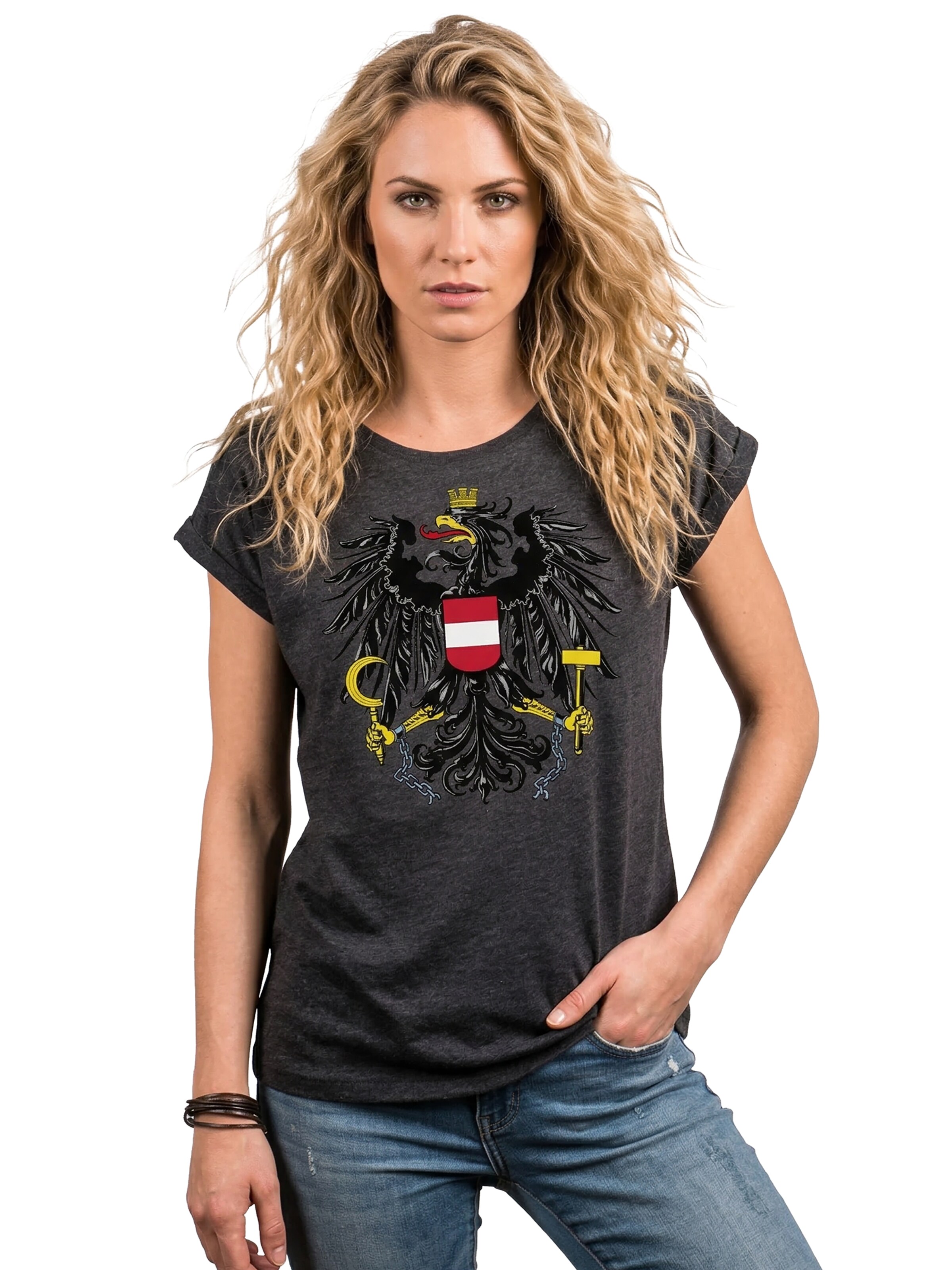 MAKAYA Shirt 'AT-Adler' in Grey: front