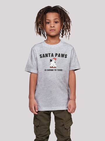 F4NT4STIC Shirt 'Santa Paws Christmas Cat' in Grey: front
