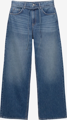 Jeans de la Pull&Bear pe albastru: față