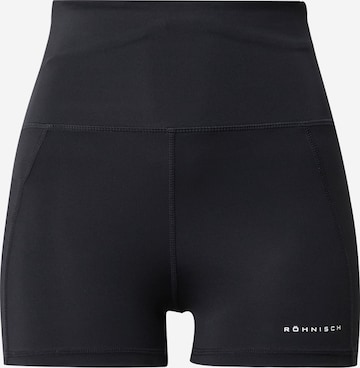 Röhnisch - Skinny Calças de desporto em preto: frente