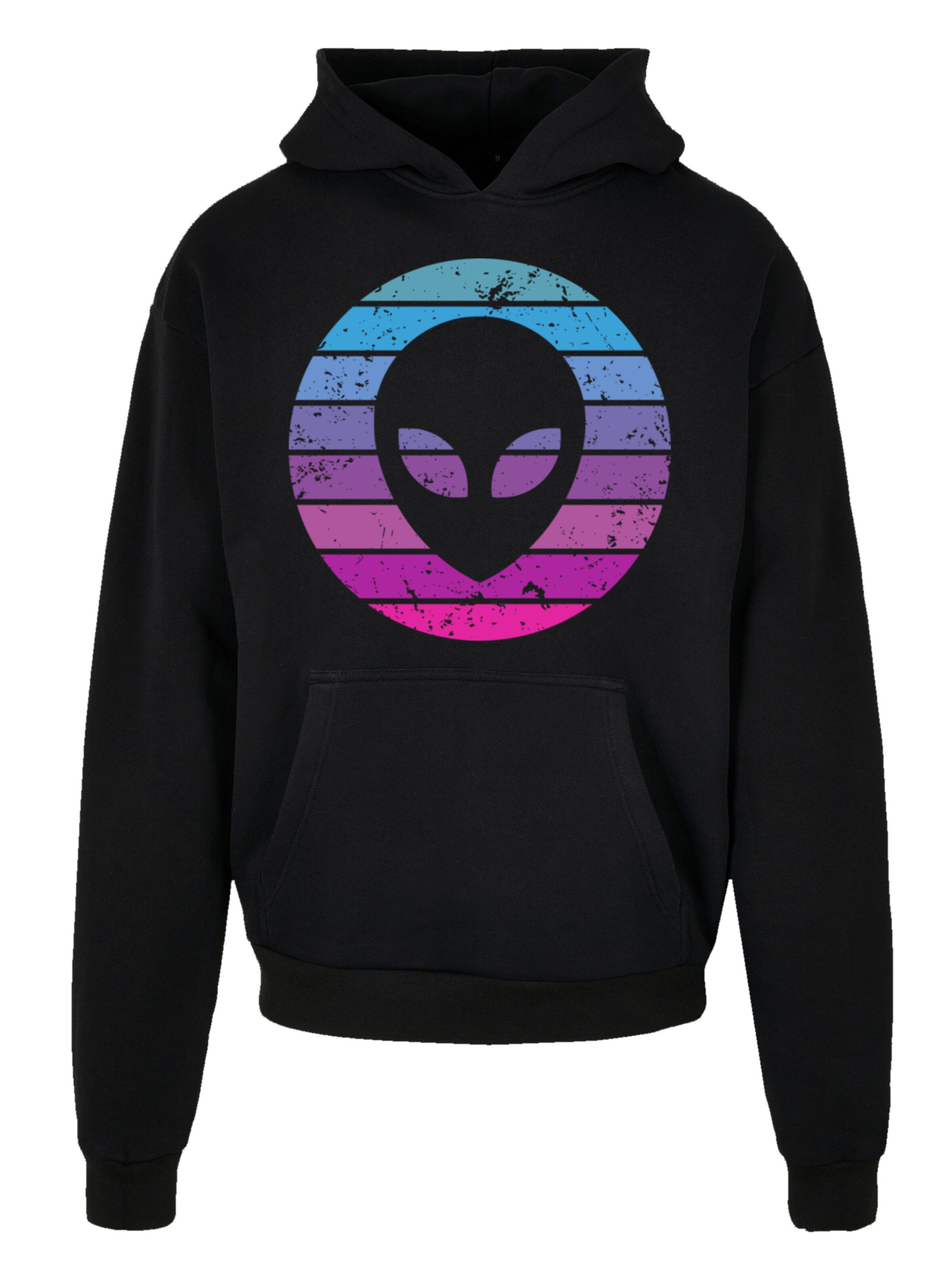 F4NT4STIC Sweatvest 'Alien Kopf' in Zwart: voorkant