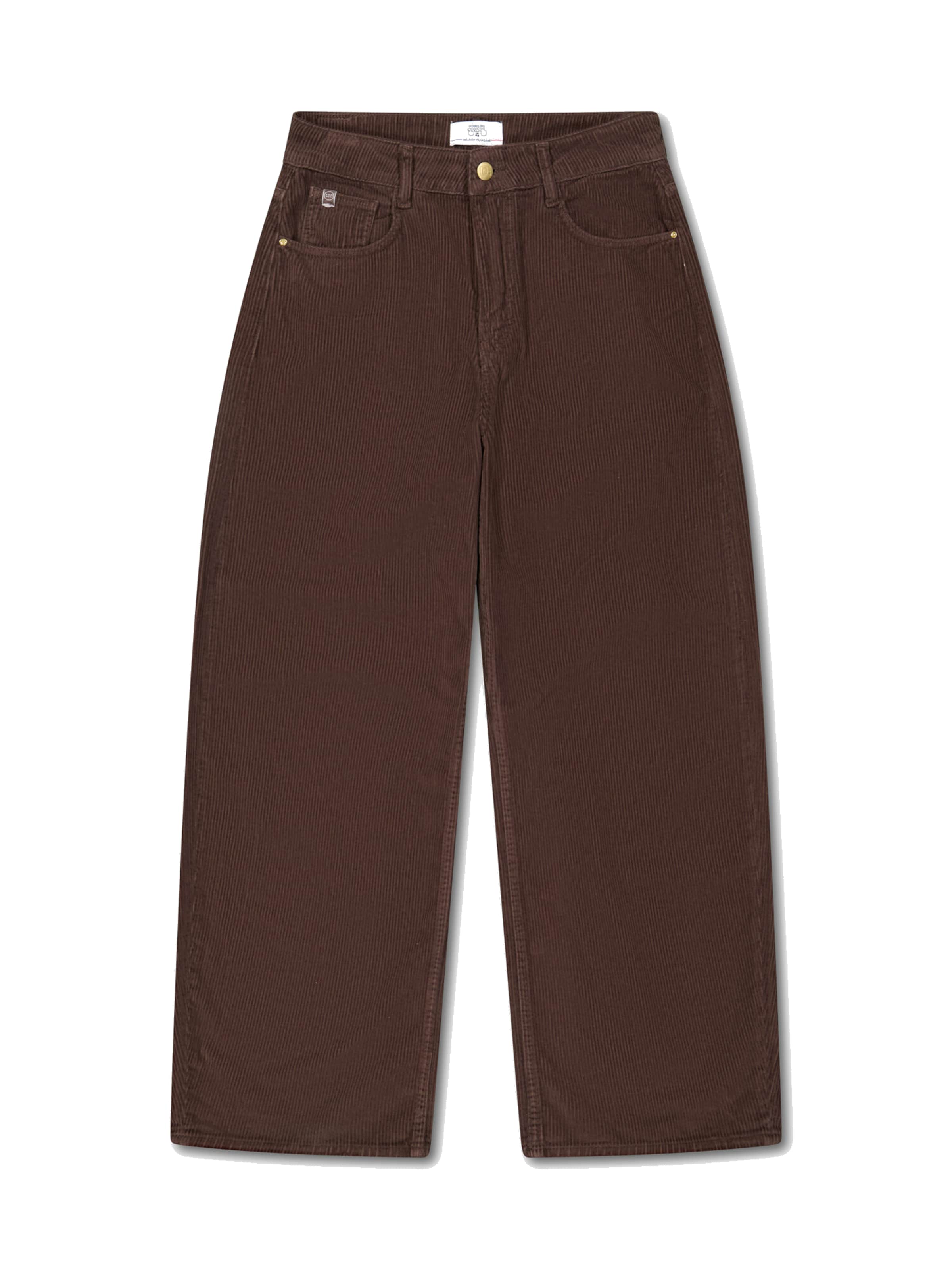 Wide Leg Pantalon chino Le Temps Des Cerises en marron : devant