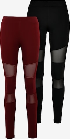 Urban Classics Skinny Leggings in Red: front
