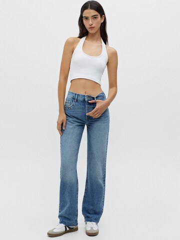 Pull&Bear Wide Leg Jeans in Blau: predná strana