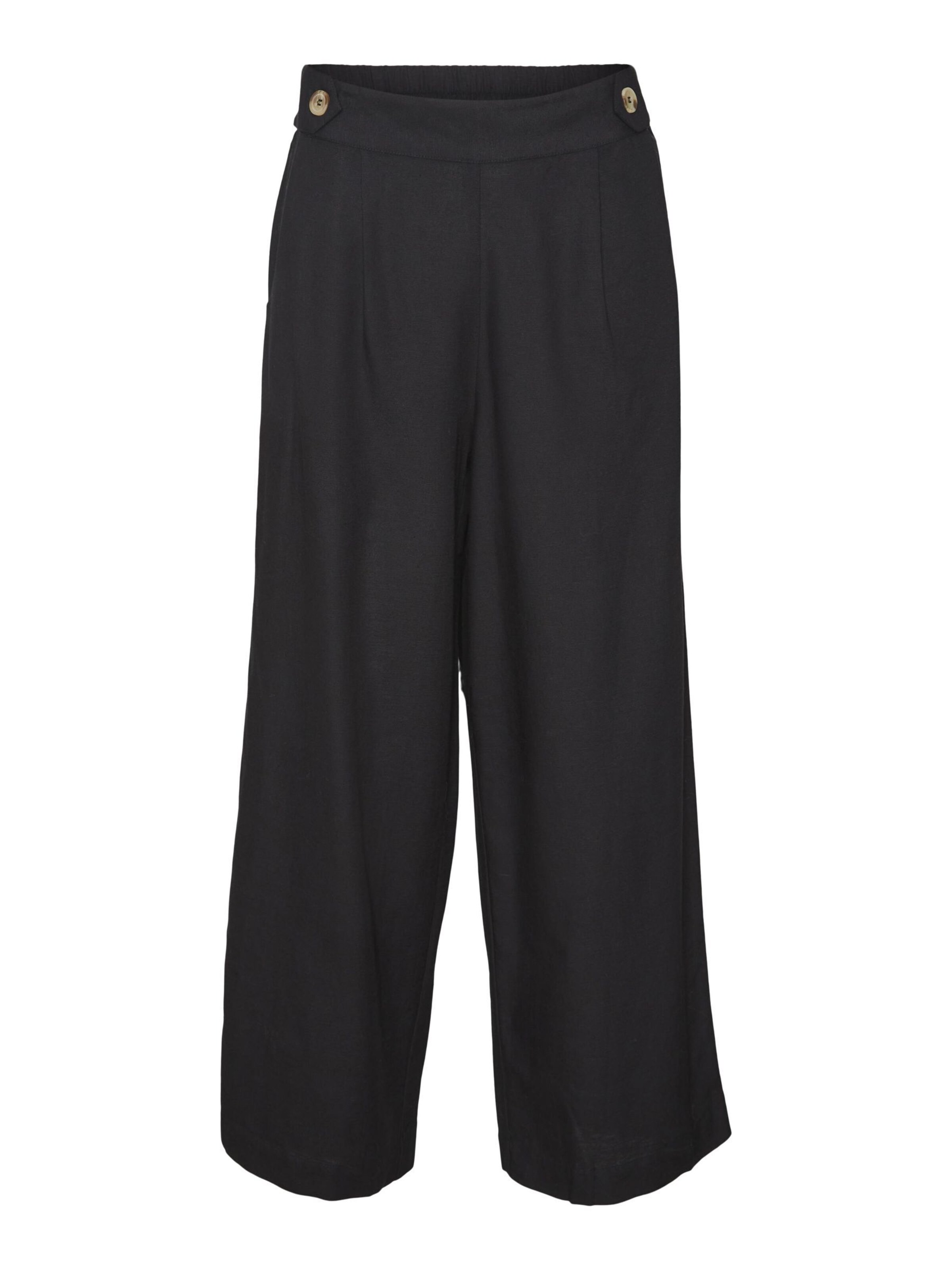 VERO MODA - Loosefit Pantalón plisado en negro: frente