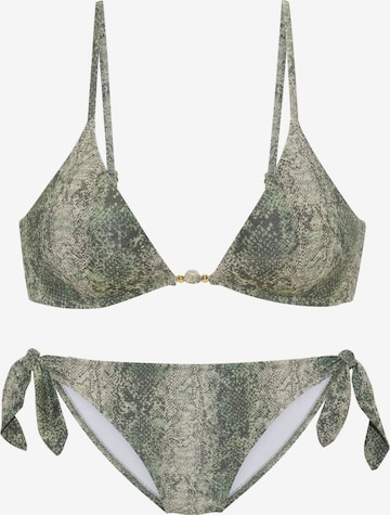 Triunghi Costum de baie două piese de la JETTE pe verde: față