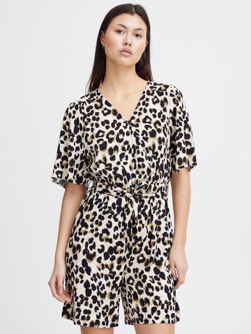 ICHI Jumpsuit 'Marrakech' in Beige: voorkant