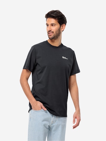 JACK WOLFSKIN Λειτουργικό μπλουζάκι 'ESSENTIAL' σε μαύρο: μπροστά