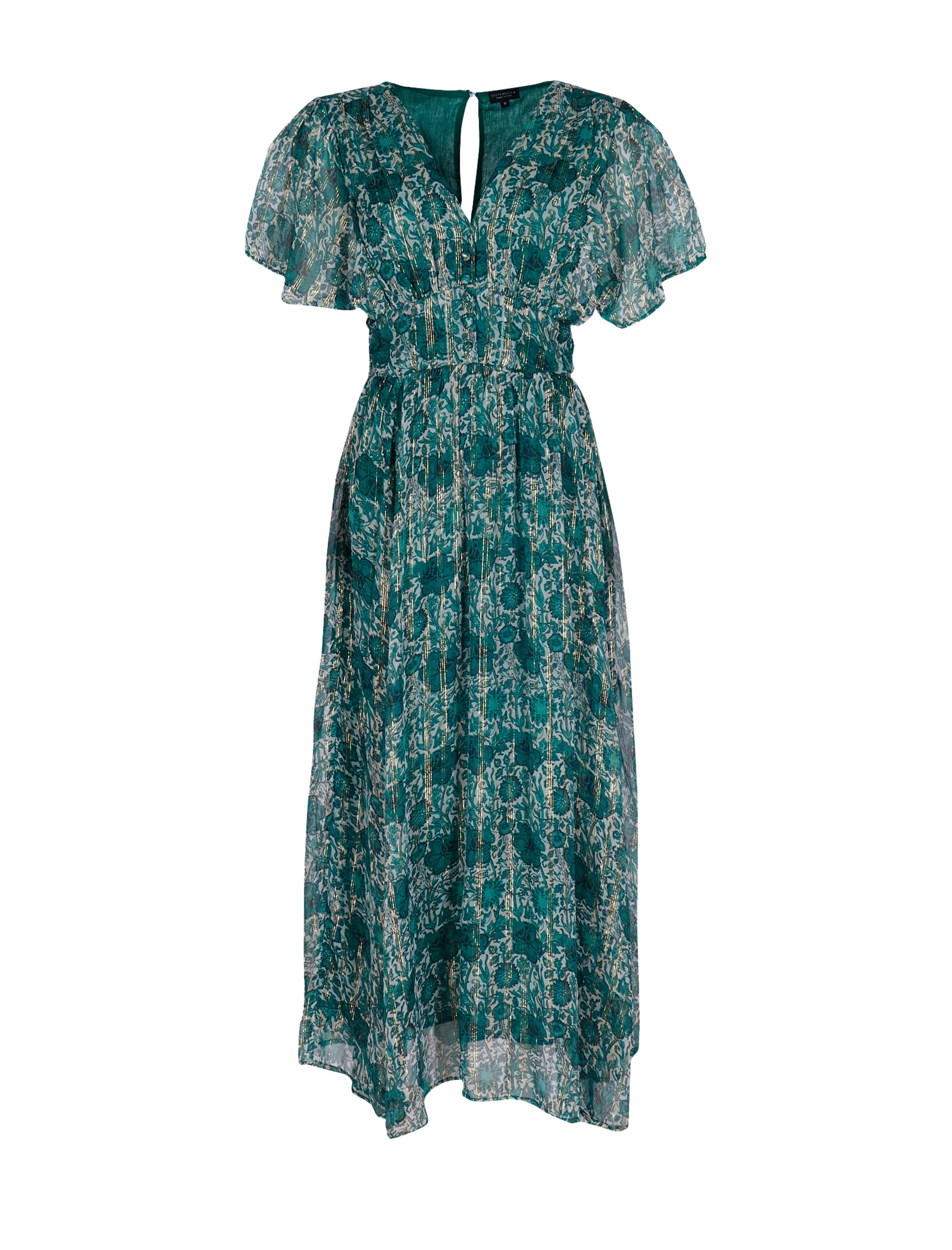 South Beach Robe en or / gris clair / émeraude, Vue avec produit