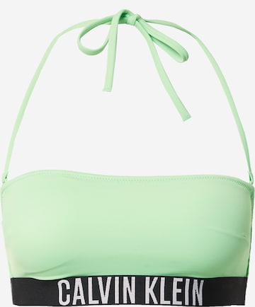 Bandeau Sutien costum de baie de la Calvin Klein Swimwear pe verde: față