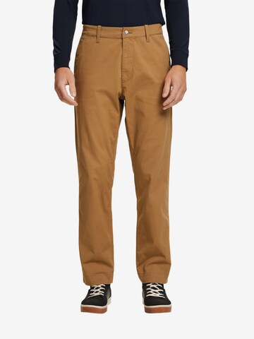 ESPRIT Regular Chino Pants in Brown: front