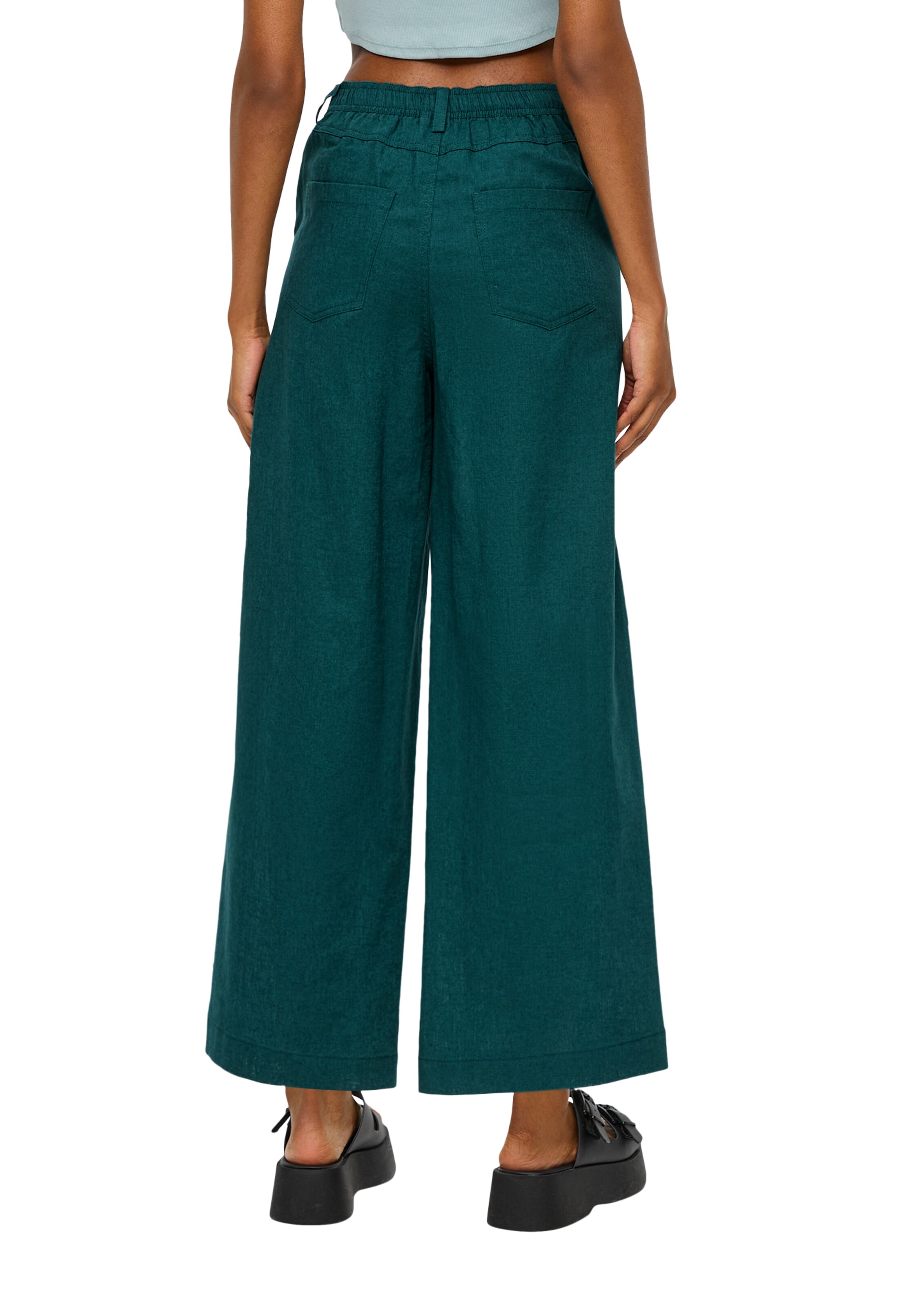 QS Wide Leg Hose in Grün