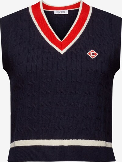 ESPRIT Tops en tricot en bleu marine / rouge / blanc cassé, Vue avec produit