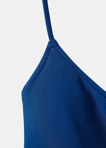 MANGO Bustier Badeanzug in Blau