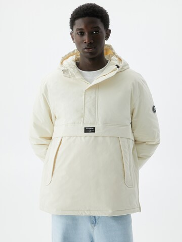 Pull&Bear Winter Jacket in Beige: front