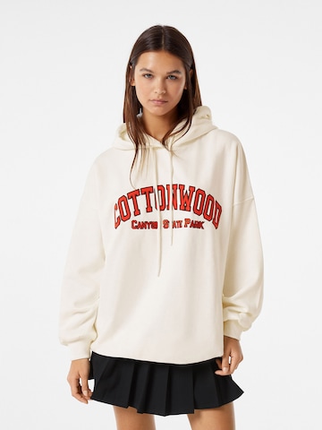 Bershka Sweatshirt in Wit: voorkant