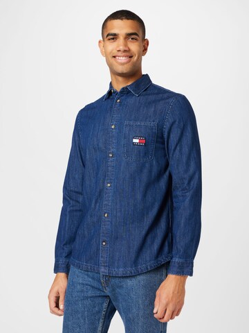 Coupe regular Chemise Tommy Jeans en bleu : devant