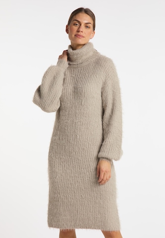 usha WHITE LABEL Knitted dress in Beige: front