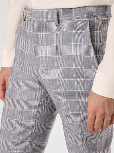 Finshley & Harding London Pantalon à plis ' Hoxdon ' en beige / bleu / gris, Vue avec produit