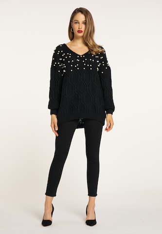 Pullover di faina in nero