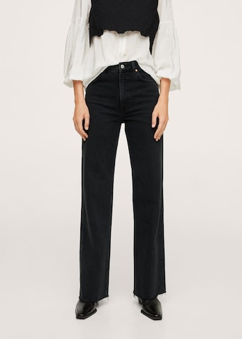 Wide leg Jeans 'Telma' de la MANGO pe negru: față