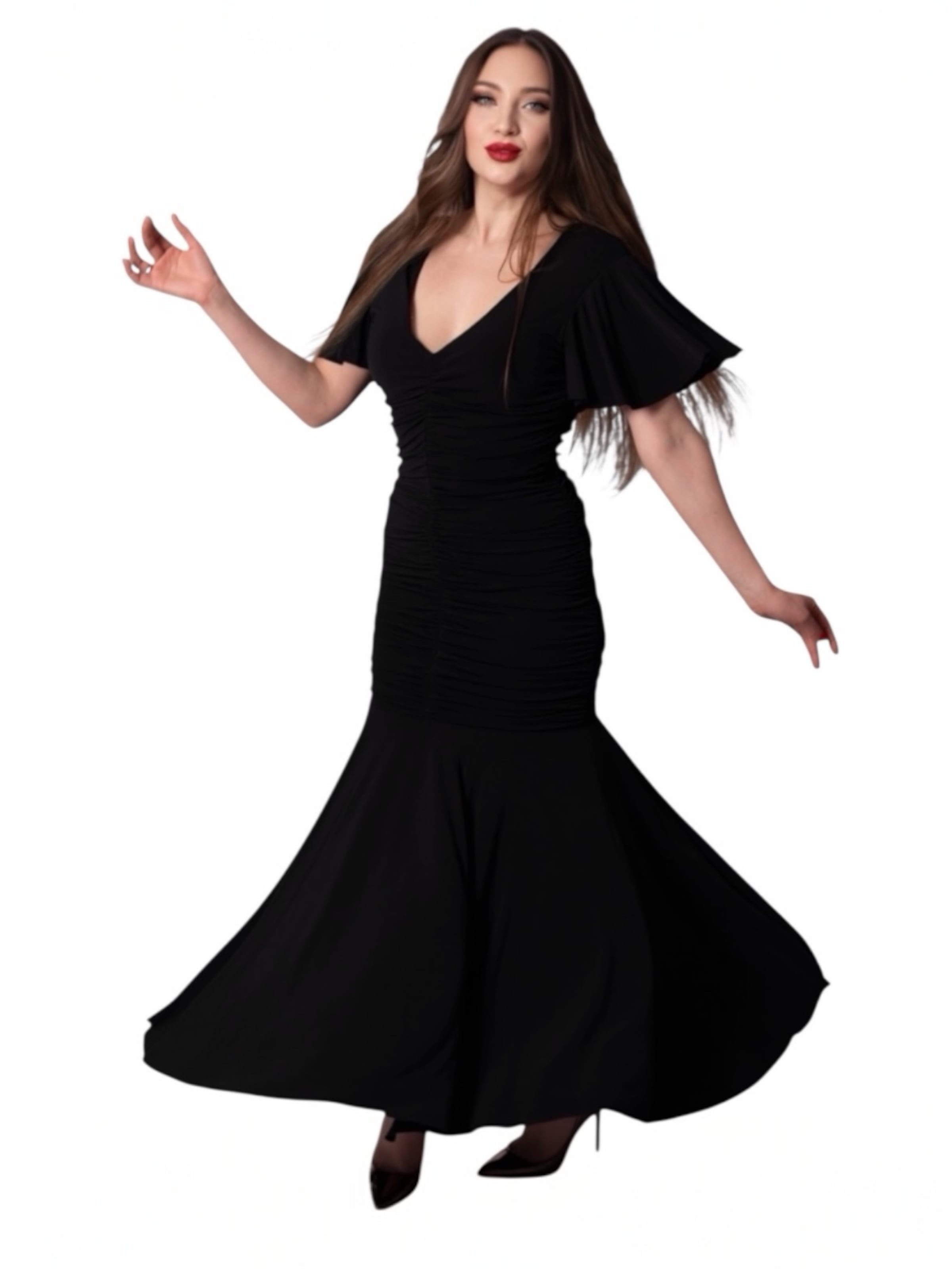 Elena Athanasiadou Iltapuku 'Dress Athenian Grace (Black' värissä musta: etupuoli