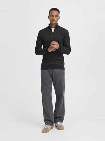 BLEND Sweater ' BHBAAL HALF ZIPP KNIT ' in Black