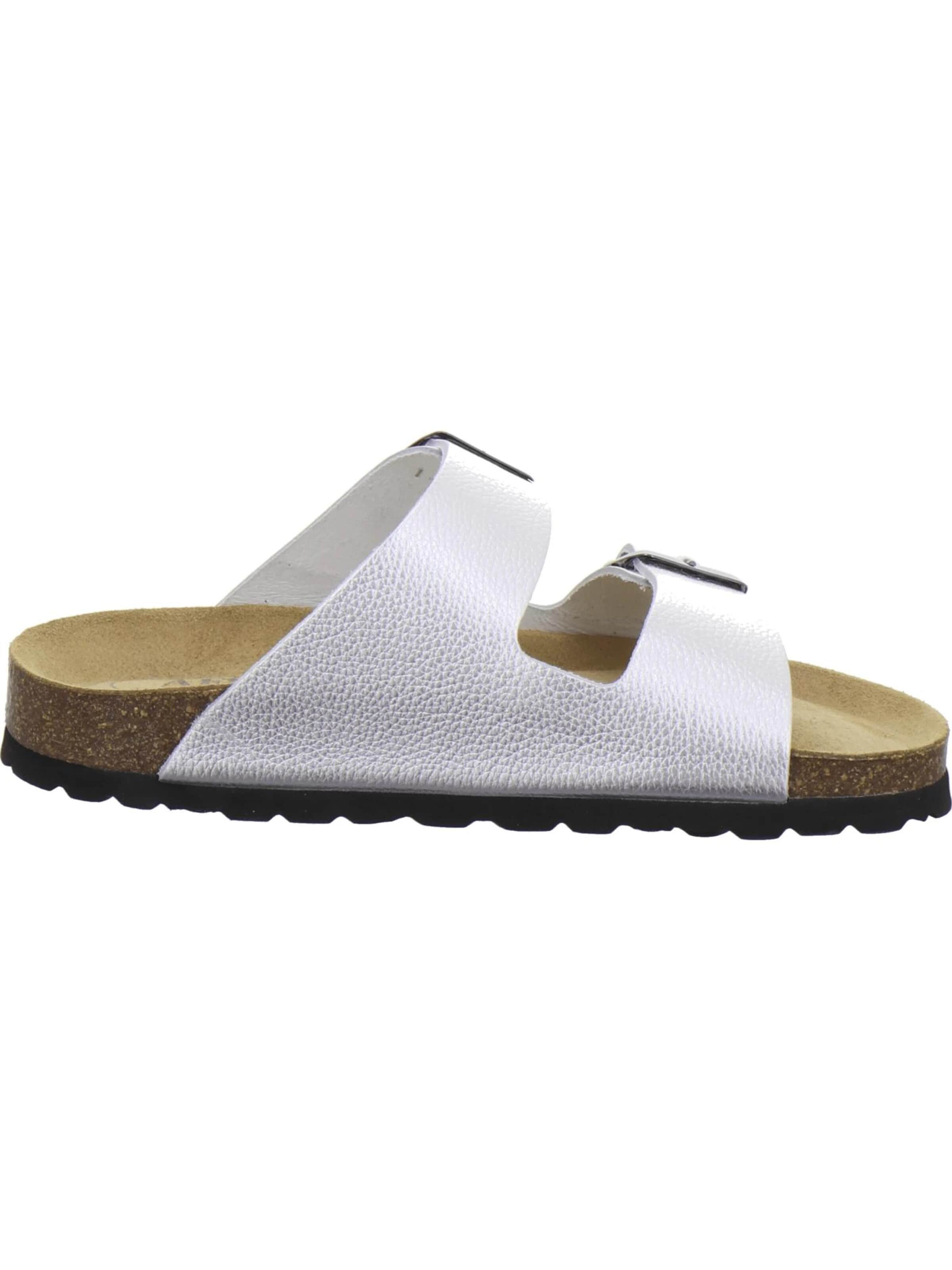 Zoccoletto 'Pantoletten Damen Zweischnaller silber Lack' di AFS-Schuhe in argento