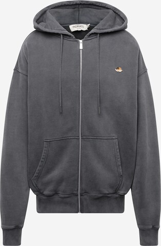 Fiorucci Zip-Up Hoodie in Black: front