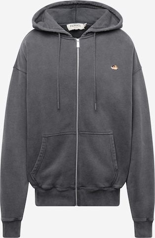 Fiorucci Zip-Up Hoodie in Black: front