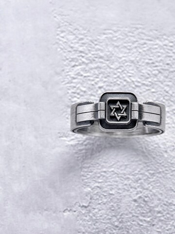 Anello 'SHIELD OF DAVID' di REYTEL in argento: frontale
