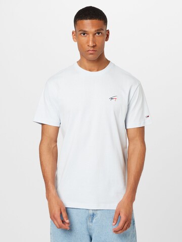 Tricou de la Tommy Jeans pe albastru: față