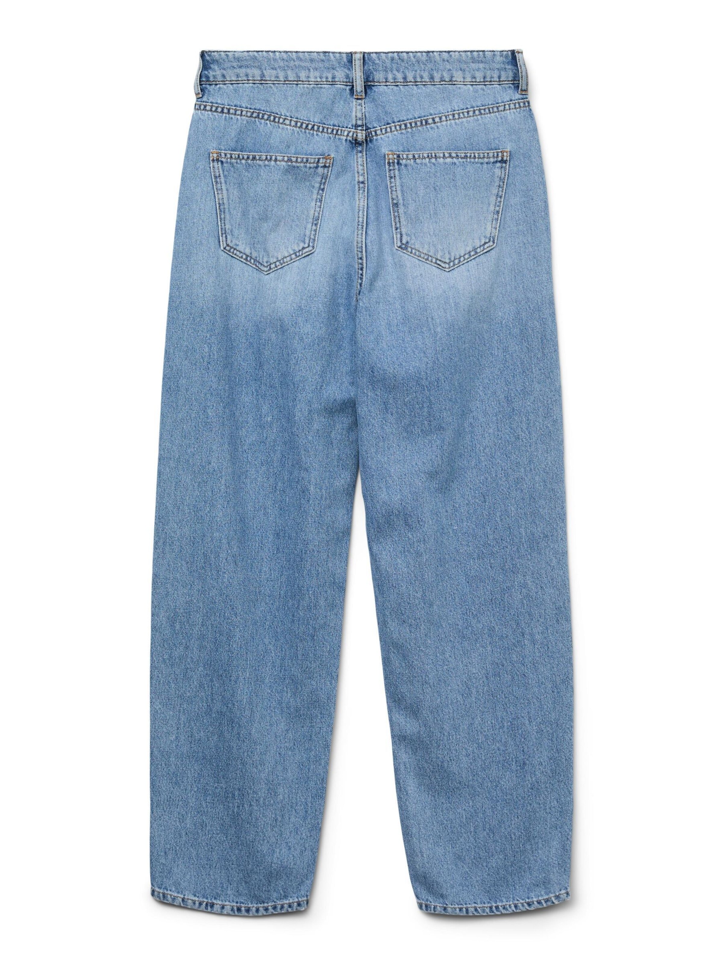 VERO MODA Loosefit Bandplooi jeans 'Etna' in Blauw