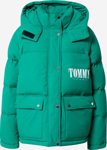 Tommy Jeans Зимно яке в зелено: отпред