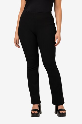 Ulla Popken Flared Leggings in Black: front