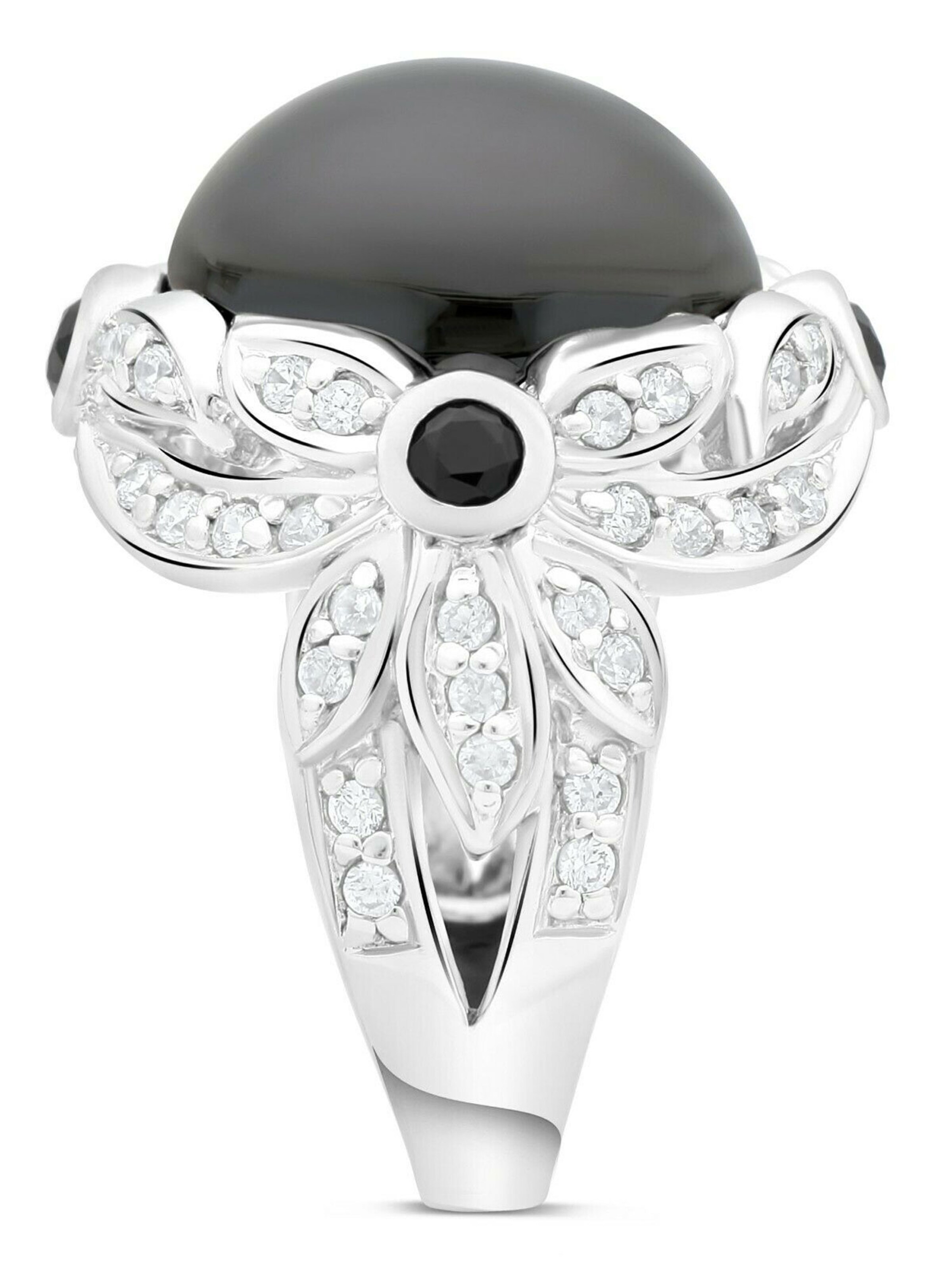 Tony Fein Ring 'Solitär Onyx' in Silver