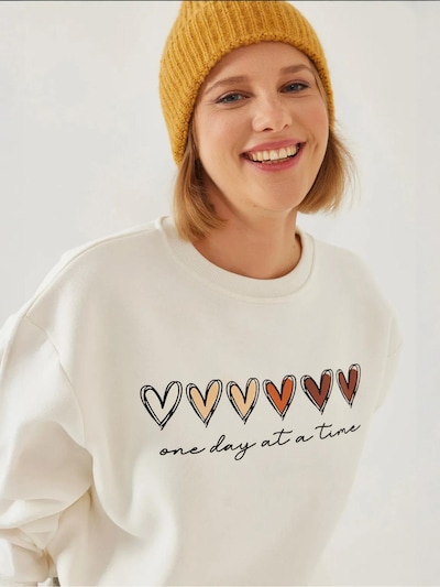 Bianco Lucci Sweater majica 'Sweatshirts' veličine S u bež, Pregled proizvoda
