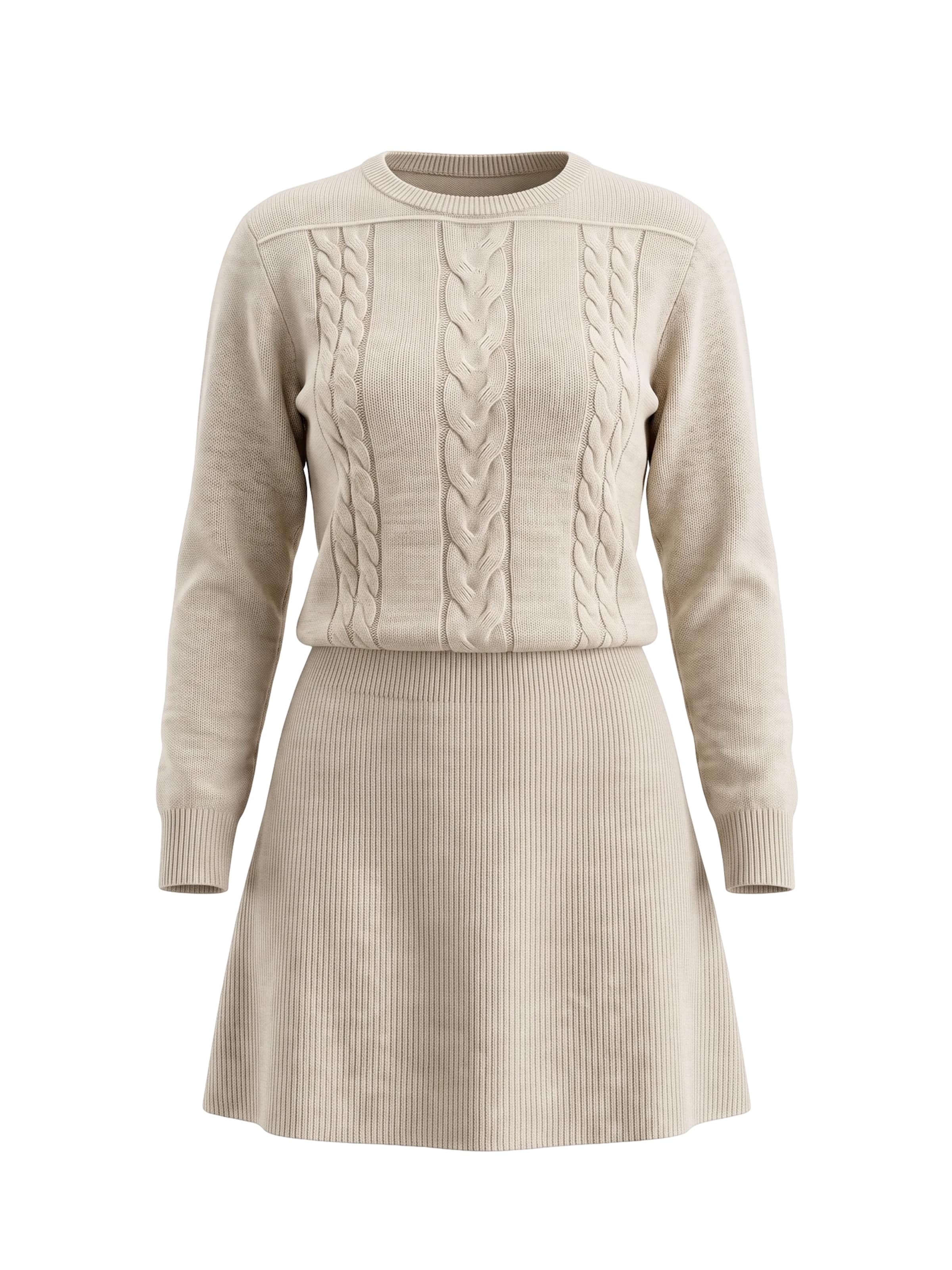 Imily Bela - Vestido de punto en beige: frente