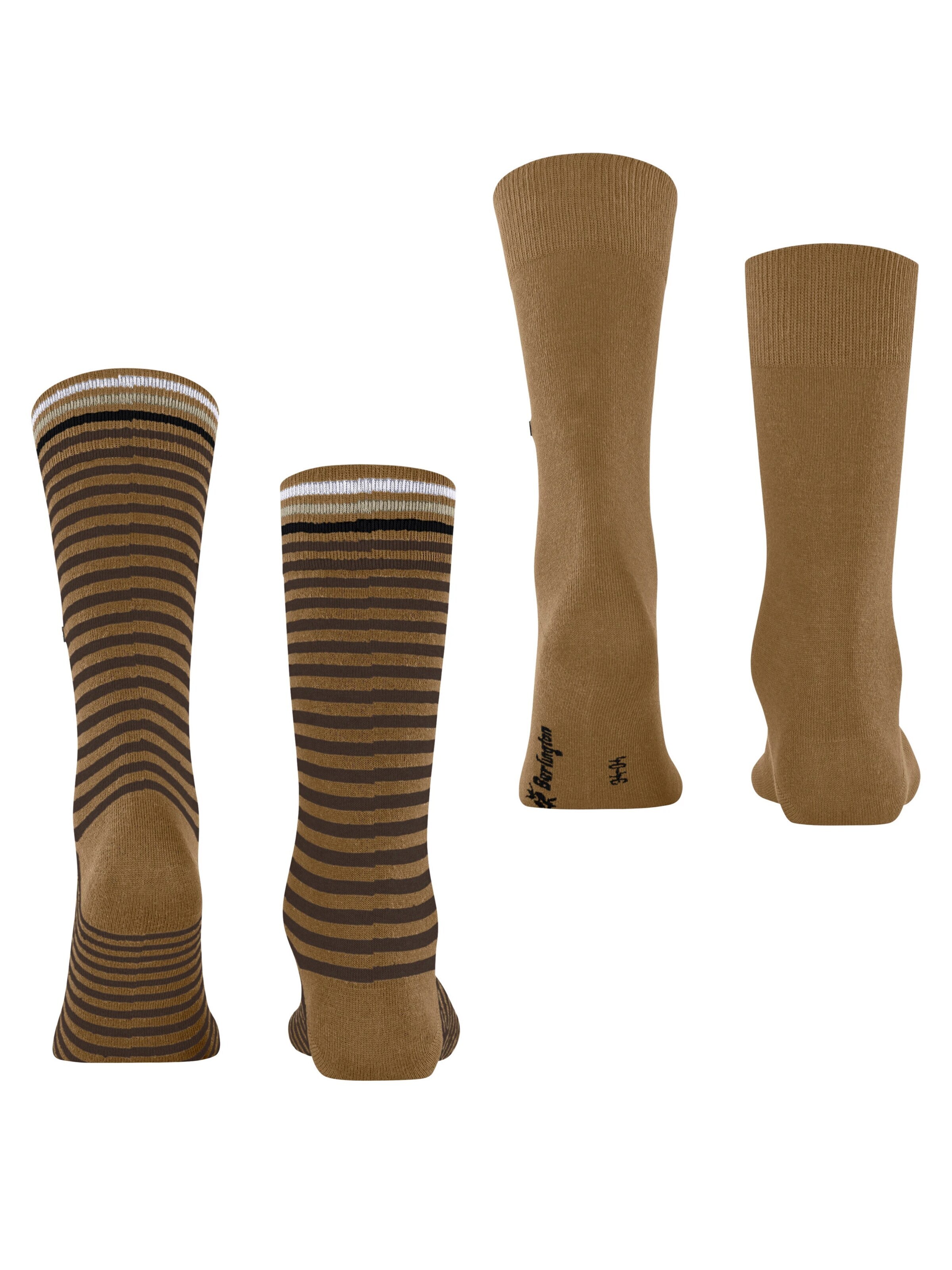 BURLINGTON Socks 'Everyday Stripe 2-Pack' in Brown