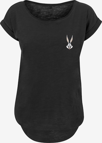 F4NT4STIC Shirt 'Looney Tunes Bugs Bunny Breast' in Schwarz: Vorderseite