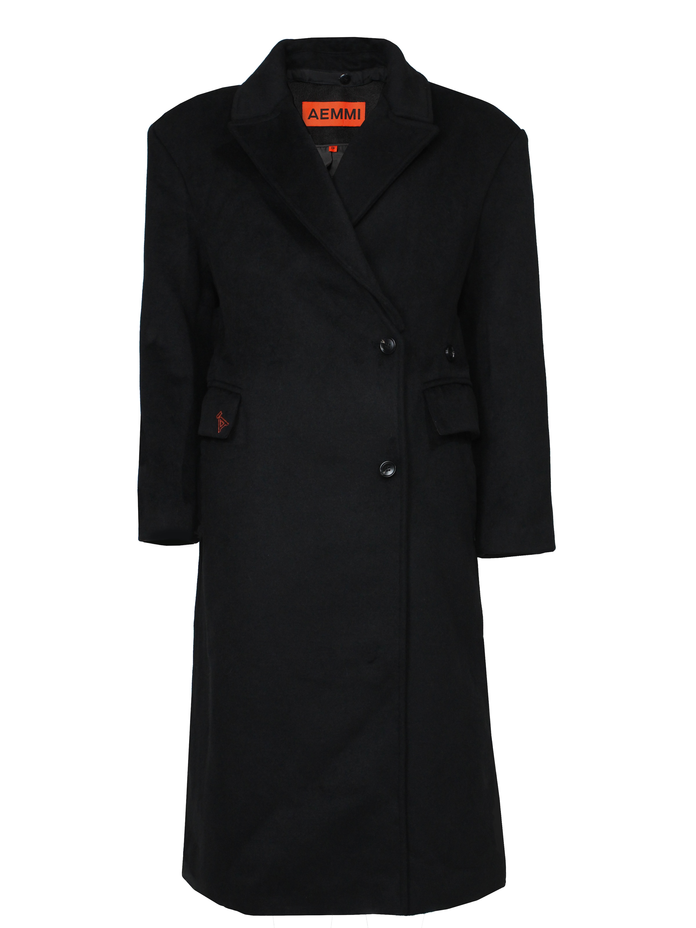 AEMMI Between-Seasons Coat in Black: front